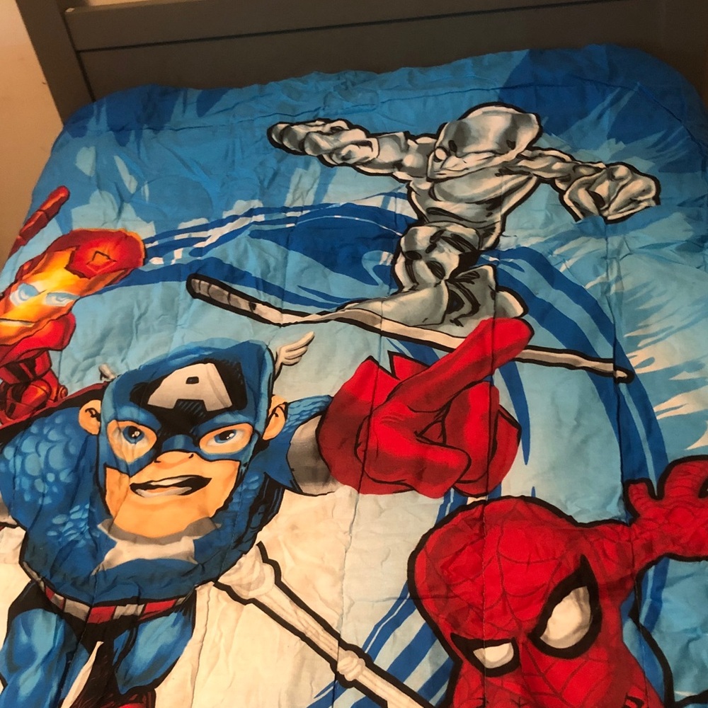 Marvel Kids Blue and Red Superhero Comforter